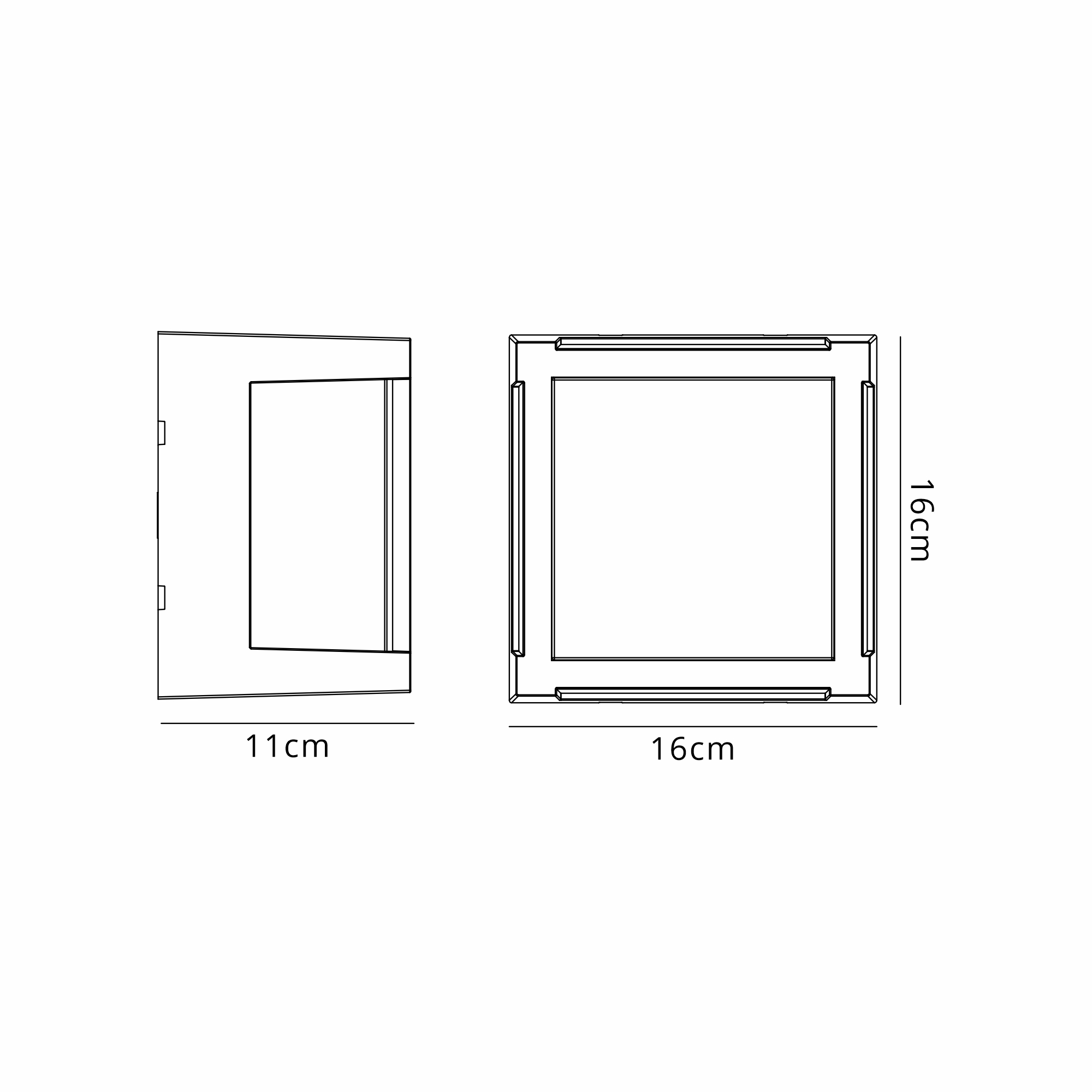 M8852  Creek Square Open Frame Ceiling/Wall Light, 15W LED, CCT, IP65 Outdoor, White